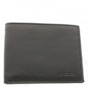 Mens Leather Center Flip ID Window Bifold Wallet - Black - CA12DA92VYB