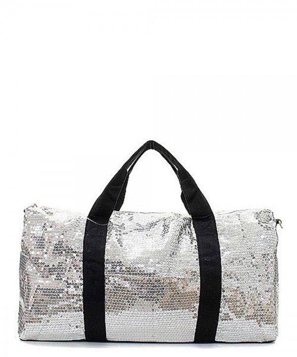 Sequin Duffel Adjustable Shoulder Silver