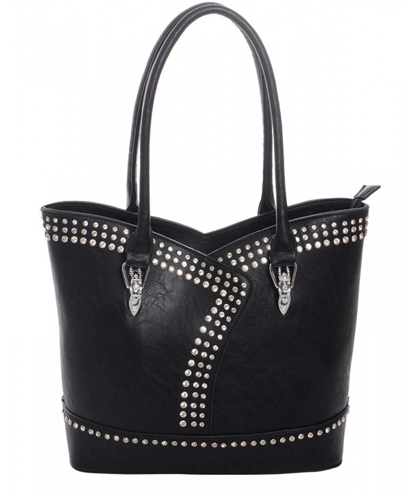 Rhinestone Leatherette Concealed Carry Handbag