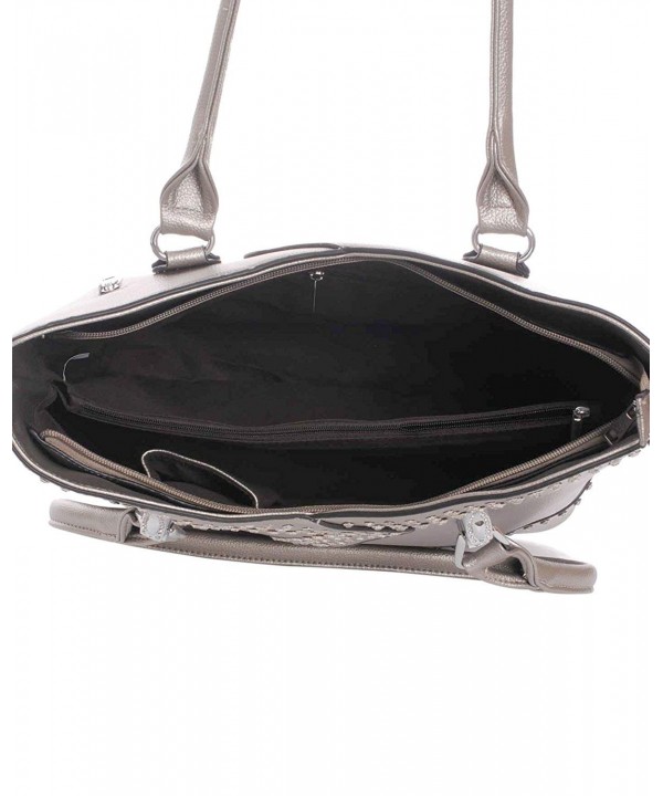Rhinestone Leatherette Concealed Carry Handbag Purse - CQ12FYDF0TP