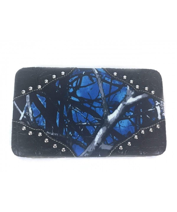 ZZFAB Rhinestone Studded Camo Wallet