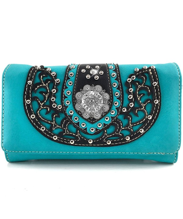 Justin West Rhinestone Attachable Turquoise