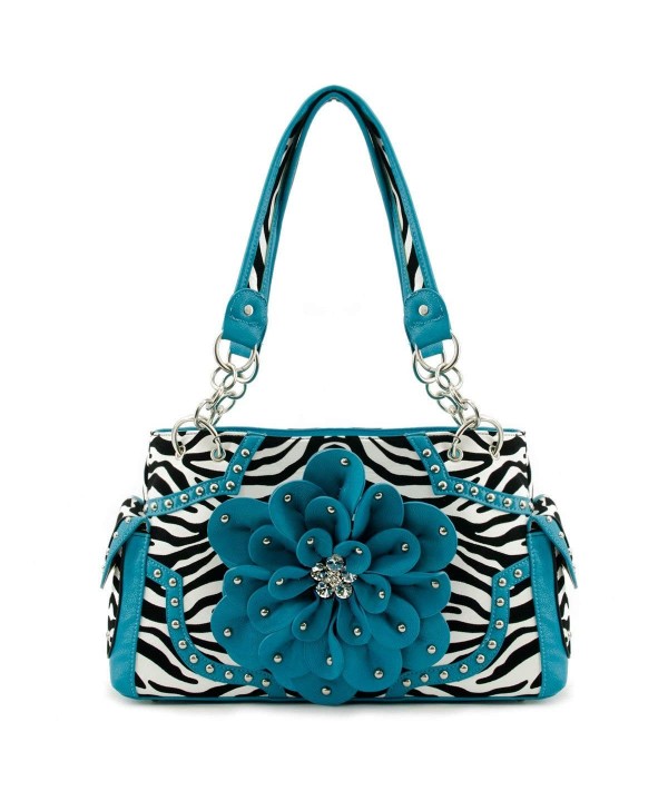 Western Printed Rhinestone Handbag TURQUOISE