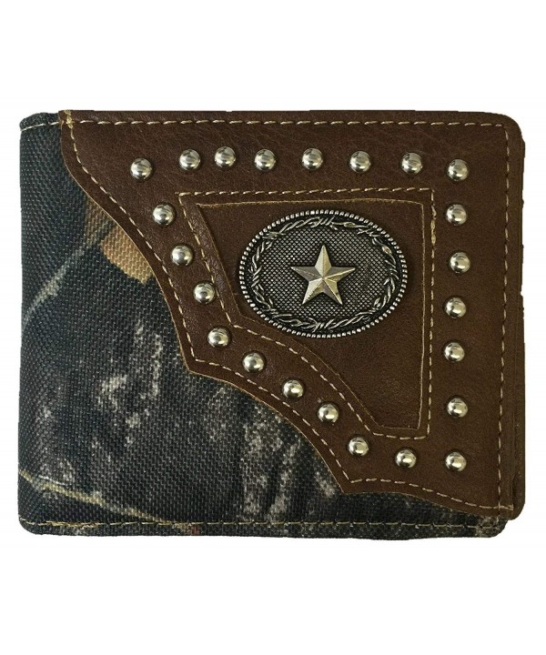 Western Badge Leather Bifold Wallets