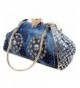COOFIT Womens Knitted Handbags Rhinestone