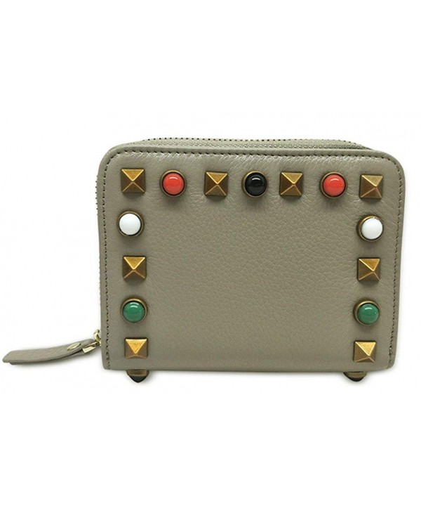 Blocking Credit Leather Compact Studded