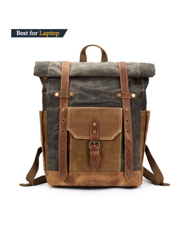 Vintage Leather Commuter Backpack weekend