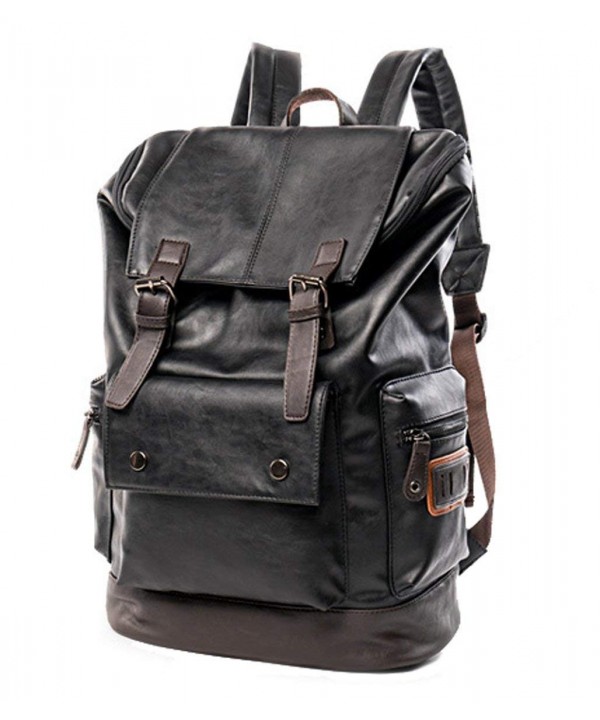 Vintage Leather Backpack College Computer