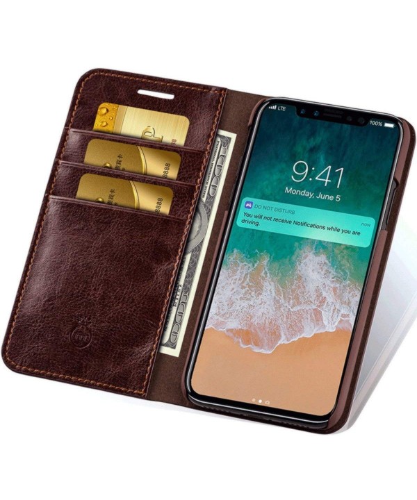 Leather Wallet Phone Cover Slots