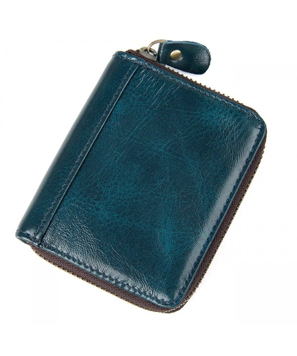 Leather Accordion Genuine Wallet Zipper