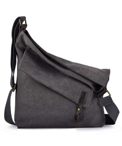 Canvas Bag for Women Crossbody Bag Messenger Bag Shoulder Bag Hobo Bag Unisex - Gray(thick Shoulder Strap) - CE18HGMOWUR