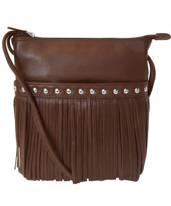 Cowhide Leather Fringe Cross body Handbag