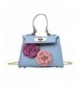 Cute Animal Face small size little girl crossbody shoulder bag Pu Faux Leather travel Bag for Kids Teens Collection flower blue