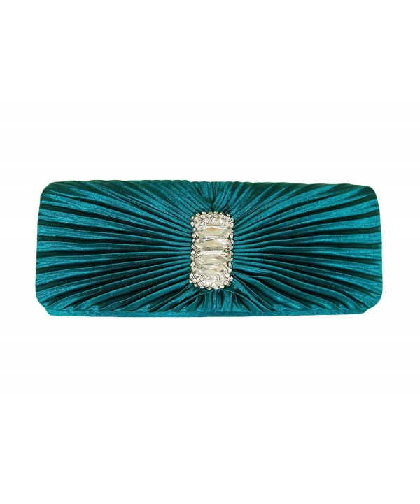 Turquoise Rhinestone Rectangle Evening Shoulder