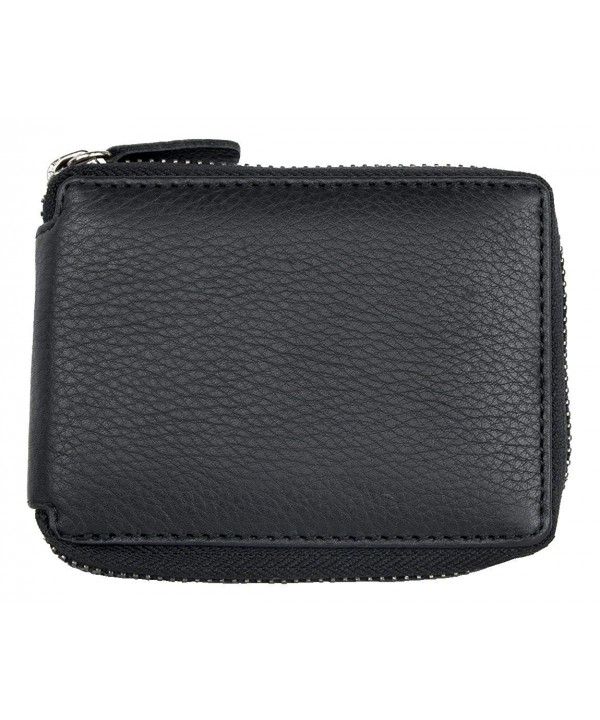 Protected Pocket Zip around Genuine Leather