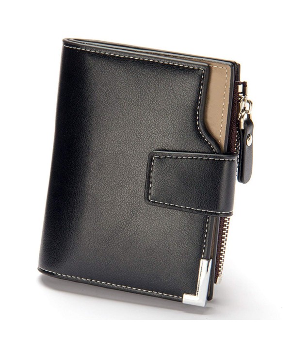 Wallet Bifold Business Leather Men Black