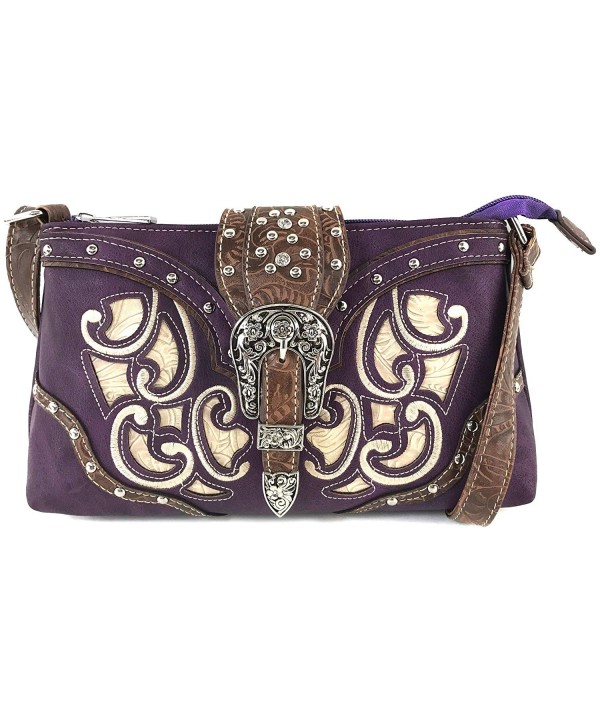 Justin West Rhinestone Messenger Crossbody