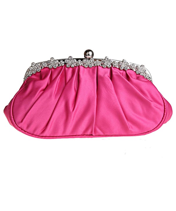 Womens Evening Clutches Wedding Fuchsia