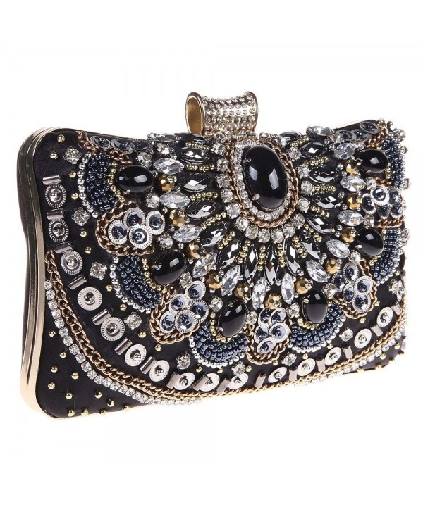 Beaded Purse For Girls Handbags Brand Bags For Women - Black - CX12BE2Z6M1