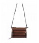 Leather Zipper Cross body Handbag Toffee