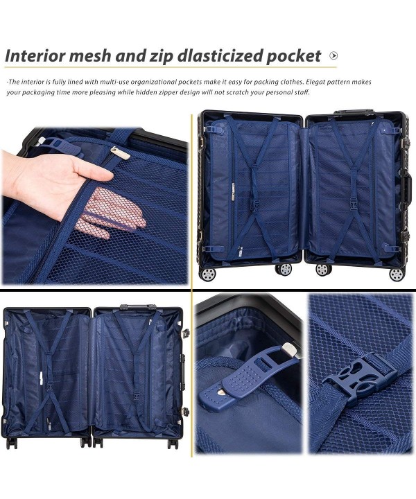 Flieks Aluminium Frame Luggage TSA Approved Suitcase (20-Carry on- Gray ...