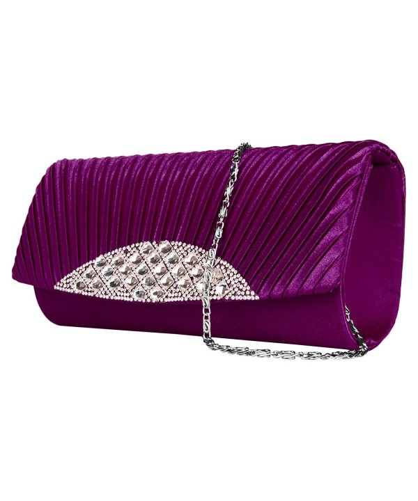 Womens Clutch Rhinestone Embellishment Removable