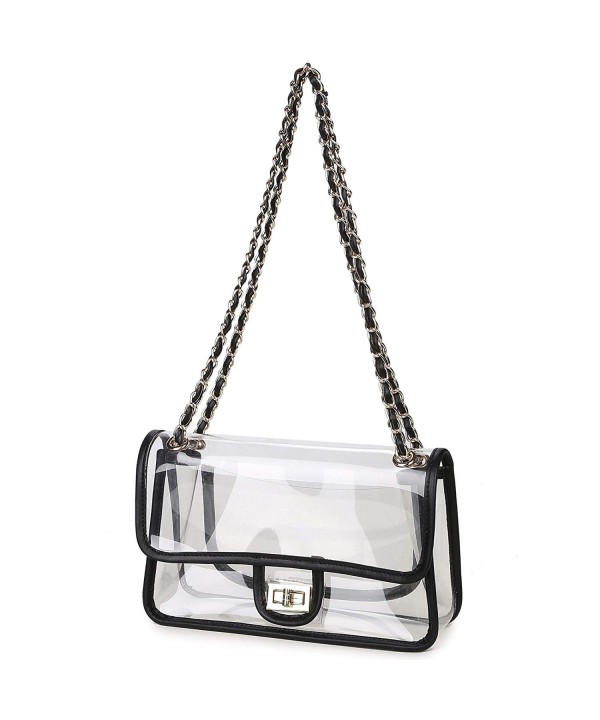 Womens Clear Purse Turn Lock Handbags Chain Shoulder Bags NFL Approved ...