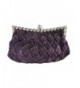 Party Ruched Clutch 7 inch Purple