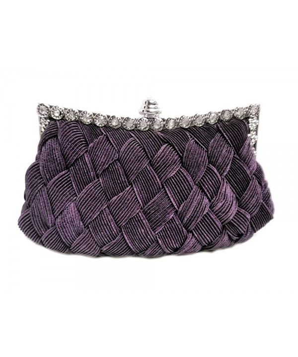 Party Ruched Clutch 7 inch Purple