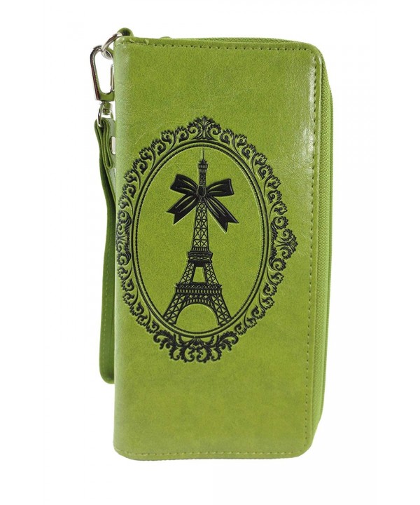 French Eiffel Embossed Around Wristlet