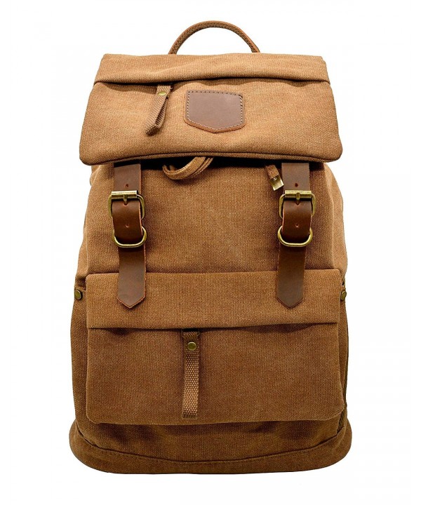 Canvas Vintage Leather Backpack Mountaineering