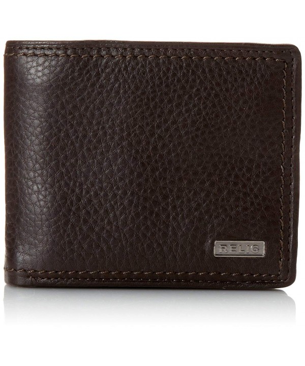 Relic Mens Traveler Wallet Brown