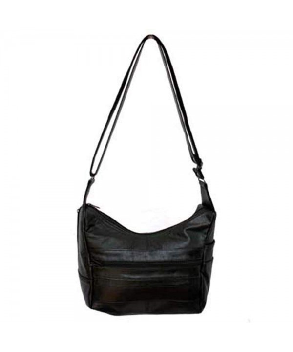 Silver Fever Leather Cross Body or Shoulder Handbag - Black - C9119MXEOSH