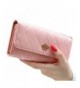 Women Leather Wallet Thread Clutch