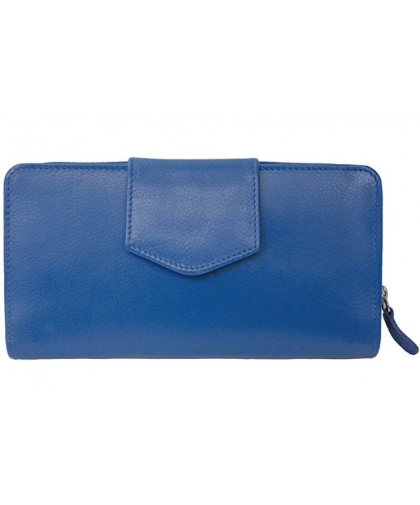 7410 Cobalt Leather Checkbook Wallet