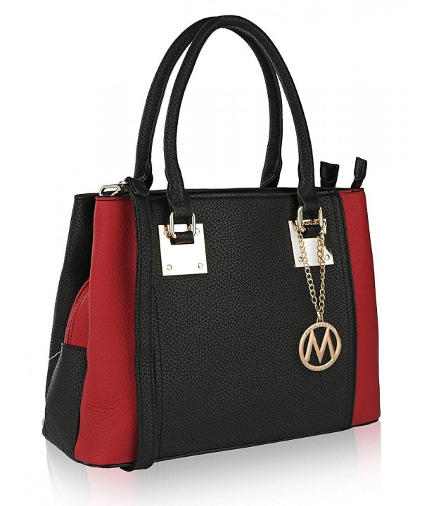 Capri Satchel Shoulder designer Handbag by Mia K. Farrow - Black ...