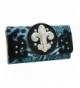 Western Leopard Wallet Rhinestone Checkbook