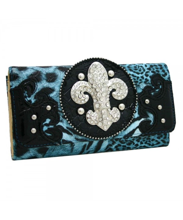 Western Leopard Wallet Rhinestone Checkbook