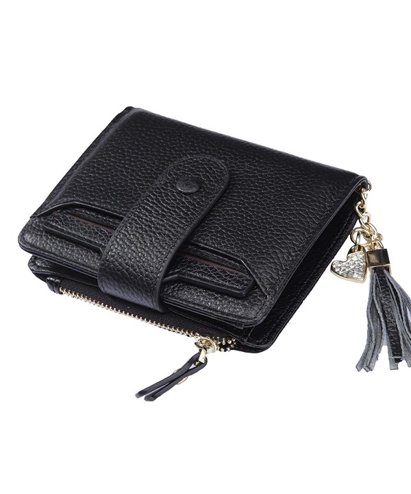 Women's RFID Mini Soft Leather Bifold Wallet With ID Window Card Sleeve ...