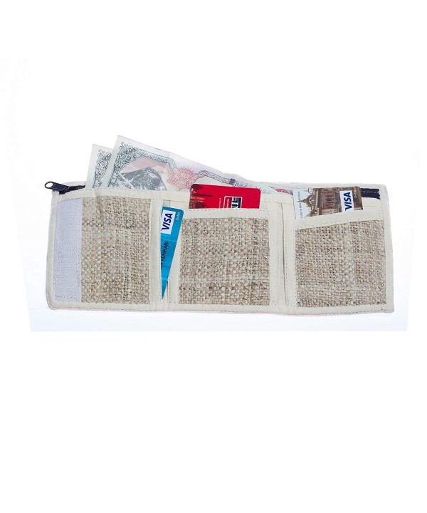 Kamama Natural Hemp Trifold Wallet