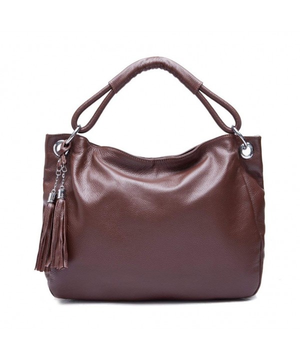 IuhaTop Leather Tassel Satchel Shoulder