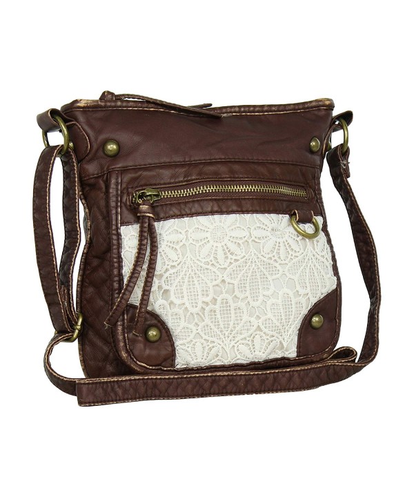 Brown Large Leather Crossbody Purse x