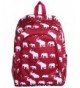 Backpack Burgundy elephant Pattern Design