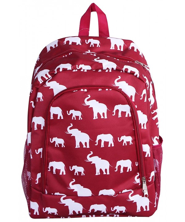 Backpack Burgundy elephant Pattern Design