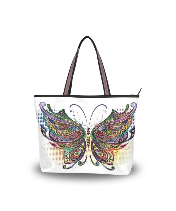 Handle Shoulder Butterfly Flower Handbag