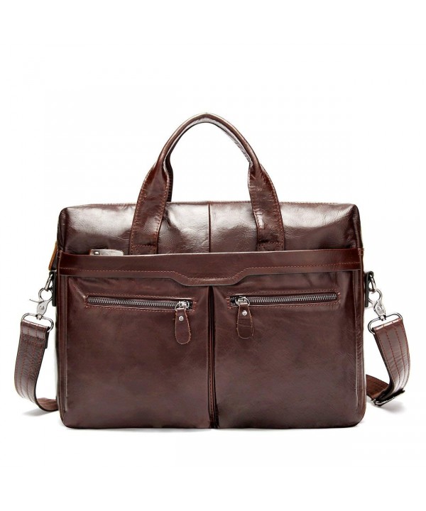 Genuine Leather Briefcase Messenger Business