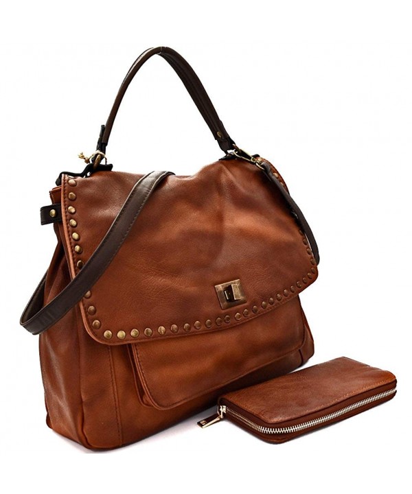 Miel Studded Handle Saddle Crossbody