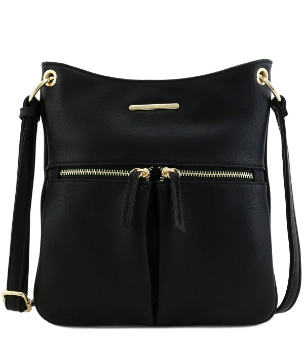 Twin Pocket Flat Crossbody Black