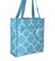 Ever Moda Quatrefoil Tote Teal