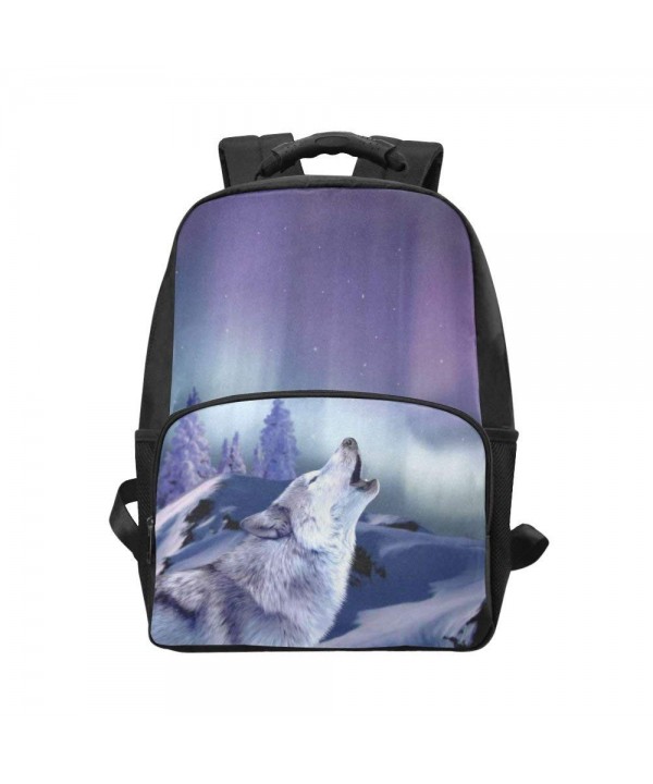 InterestPrint Howling Purple Backpack Daypack